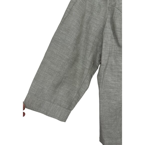 Chico's 3/4 Sleeve Open Front Foiled Linen Jacket Size 2 US L - Picture 4 of 7